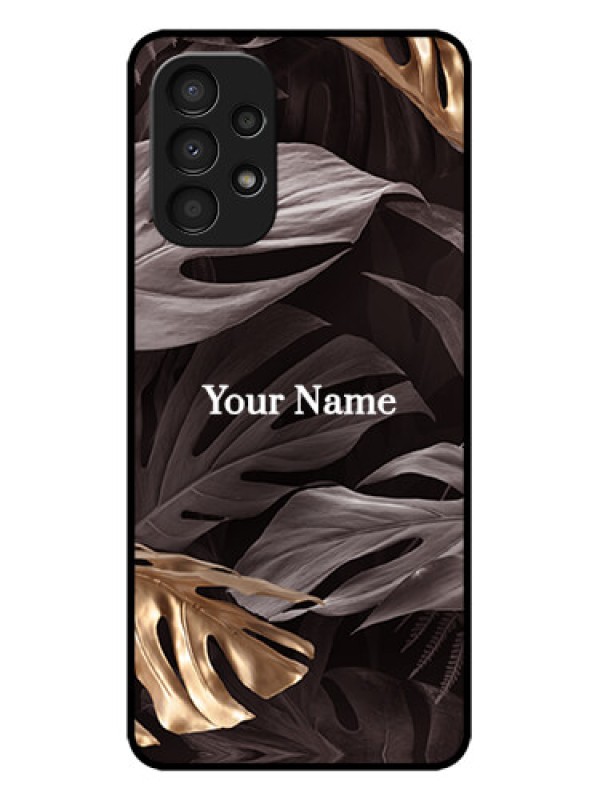 Custom Galaxy A13 Custom Metal Phone CaseWild Leaves Digital Paint Design