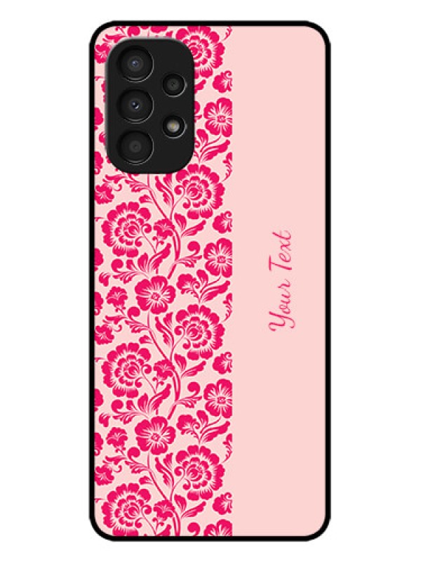 Custom Galaxy A13 Custom Metal Phone CaseAttractive Floral Pattern Design