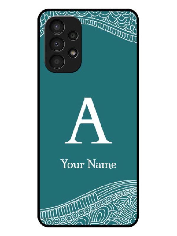 Custom Galaxy A13 Custom Metal Phone CaseLine Art Pattern With Custom Name Design