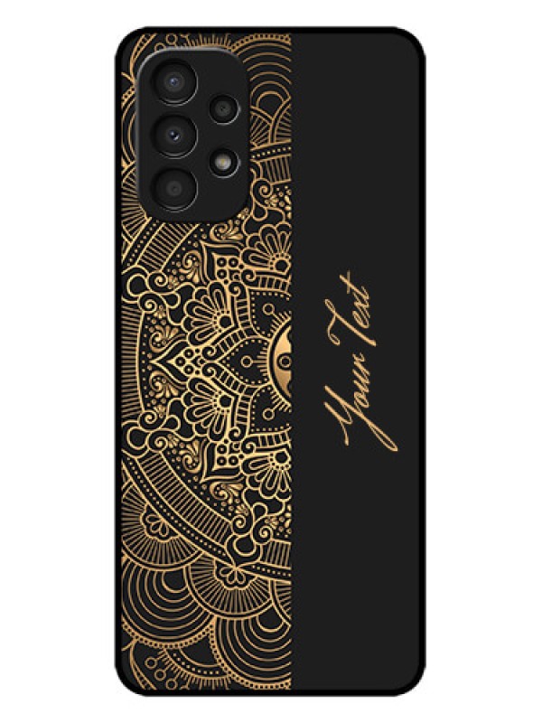 Custom Galaxy A13 Custom Metal Phone CaseMandala Art With Custom Text Design