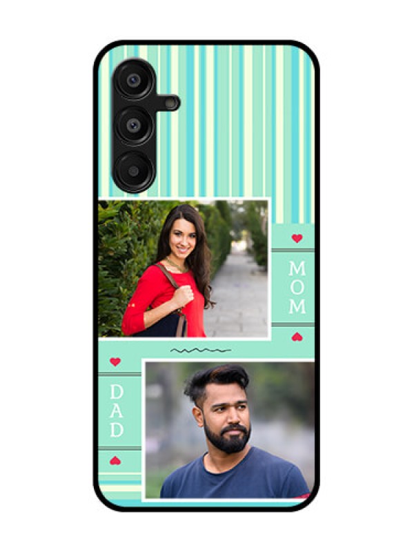 Custom Samsung Galaxy A16 5G Custom Metal Phone Case - Mom and Dad Pic Design