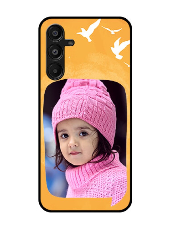 Custom Samsung Galaxy A16 5G Custom Metal Phone Case - Water Color Design With Bird Icons