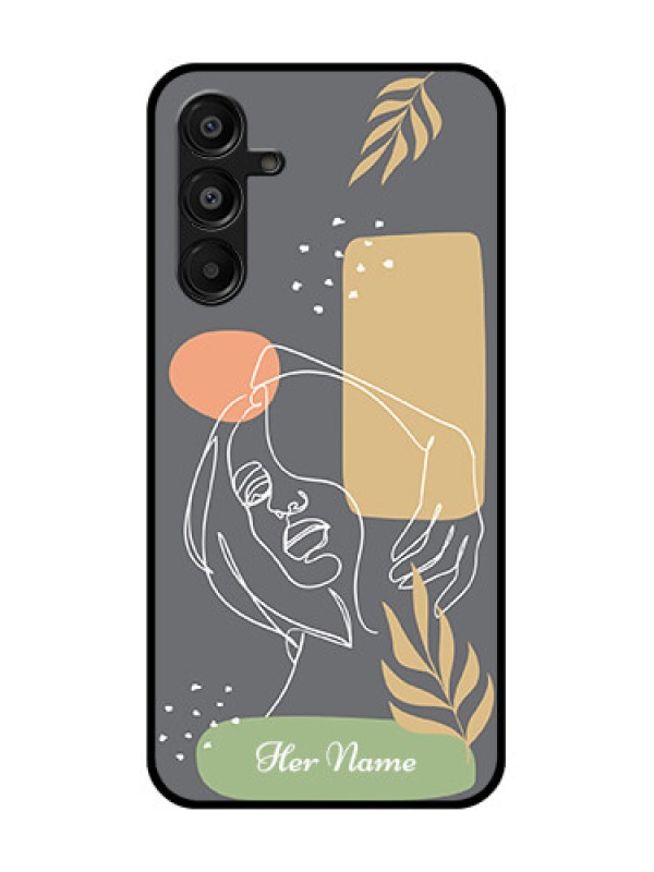 Custom Samsung Galaxy A16 5G Custom Metal Phone Case - Gazing Woman Line Art Design