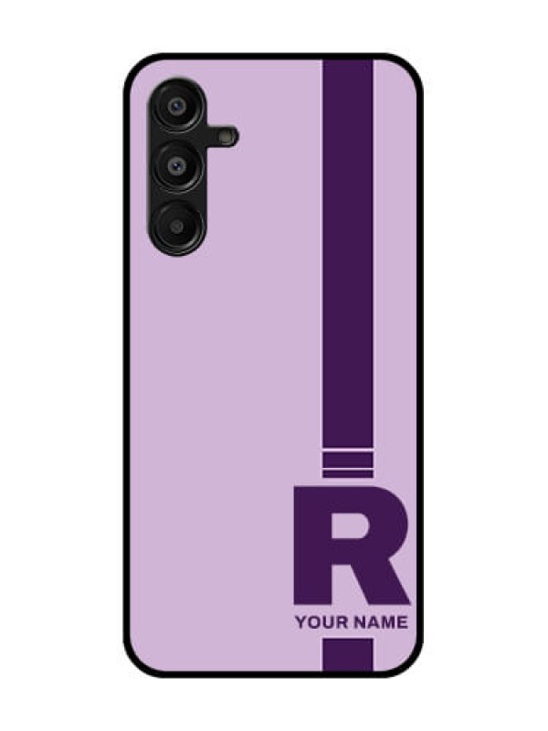 Custom Samsung Galaxy A16 5G Custom Metal Phone Case - Simple Dual Tone Stripe With Name Design