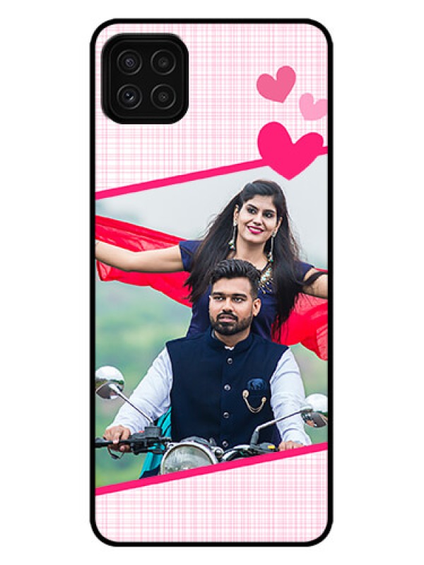Custom Galaxy A22 5G Custom Metal Phone Case - Love Shape Heart Design
