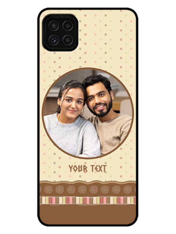 Custom Galaxy A22 5G Custom Metal Phone Case - Brown Dotted Mobile Case Design