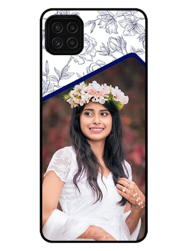 Custom Galaxy A22 5G Custom Metal Phone Case - Classy Floral Design