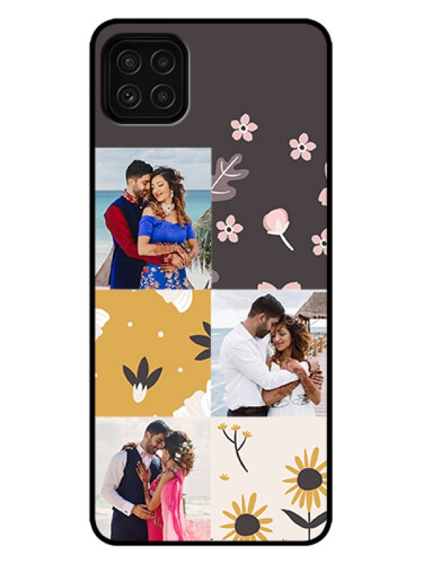 Custom Galaxy A22 5G Custom Metal Phone Case - 3 Images With Floral Design
