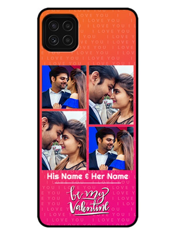 Custom Galaxy A22 5G Custom Metal Phone Case - I Love You Pink Design