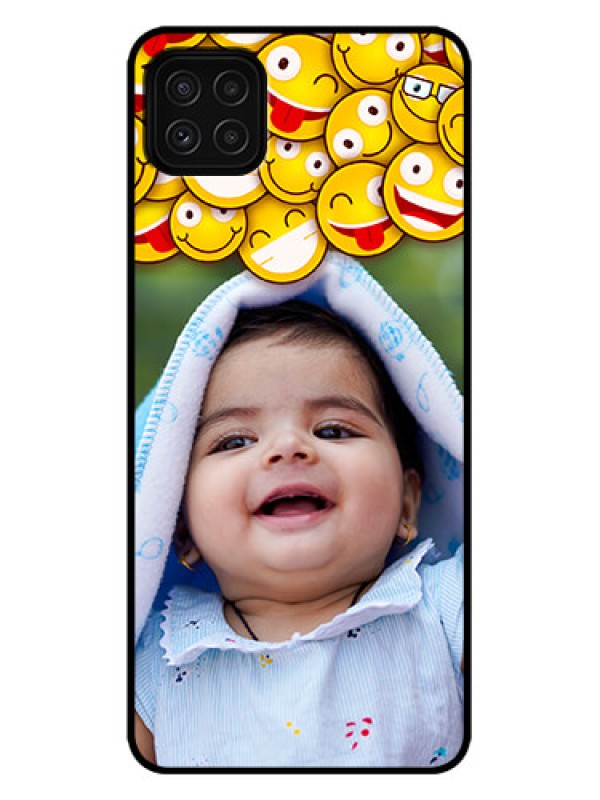 Custom Galaxy A22 5G Custom Metal Phone Case - With Smiley Emoji Design