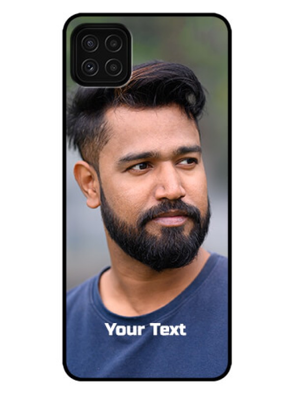 Custom Galaxy A22 5G Custom Metal Phone Case - Photo With Text Design