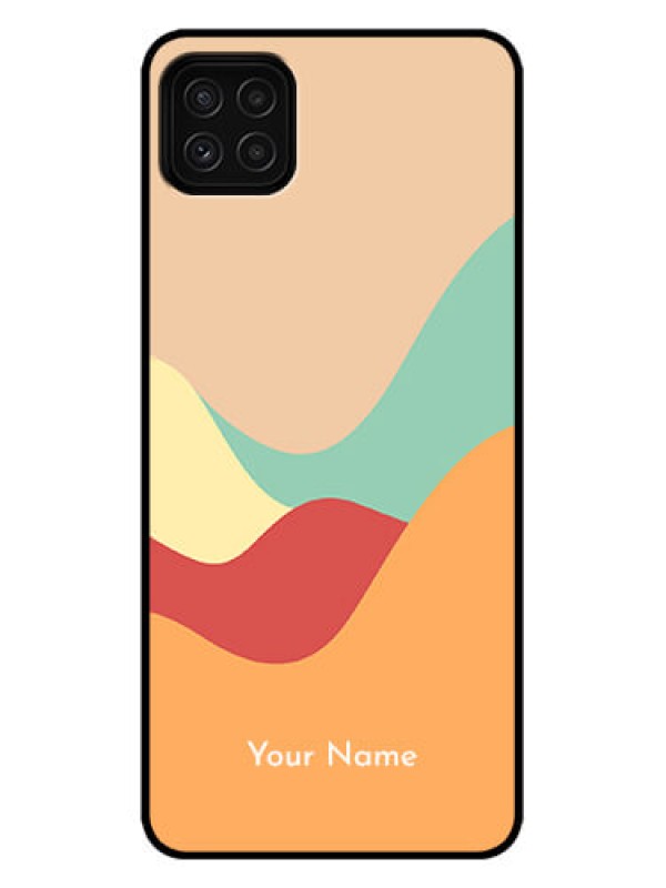 Custom Galaxy A22 5G Custom Metal Phone Case - Ocean Waves Multi - Colour Design