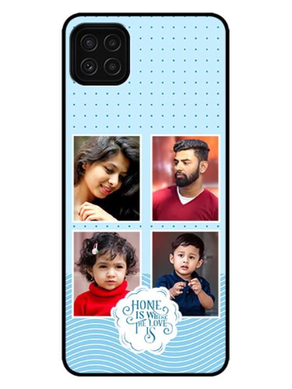 Custom Galaxy A22 5G Custom Metal Phone Case - Cute Love Quote With 4 Pic Upload Design