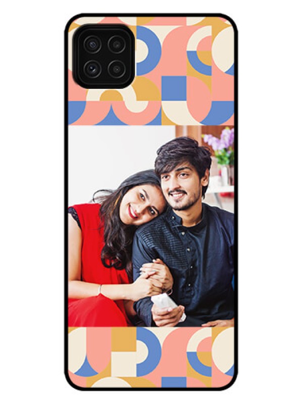 Custom Galaxy A22 5G Custom Metal Phone Case - Semi - Circle Maze Pattern Design