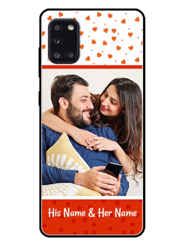 Custom Galaxy A31 Custom Metal Phone CaseOrange Love Symbol Design