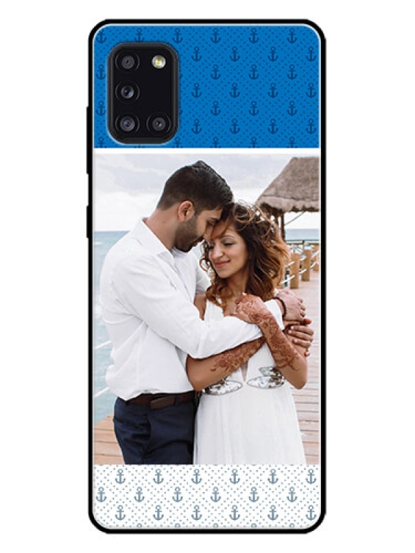 Custom Galaxy A31 Custom Metal Phone CaseBlue Anchors Design