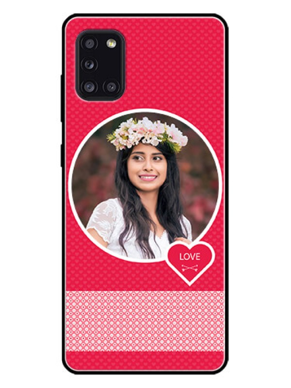 Custom Galaxy A31 Custom Metal Phone CasePink Color Pattern Design
