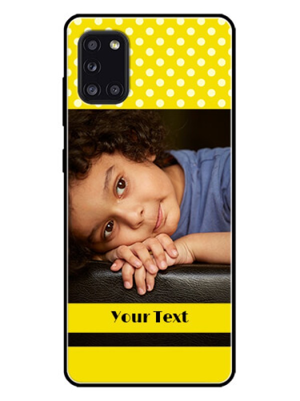 Custom Galaxy A31 Custom Metal Phone CaseBright Yellow Case Design