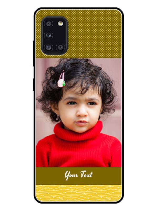 Custom Galaxy A31 Custom Metal Phone CaseSimple Green Color Design