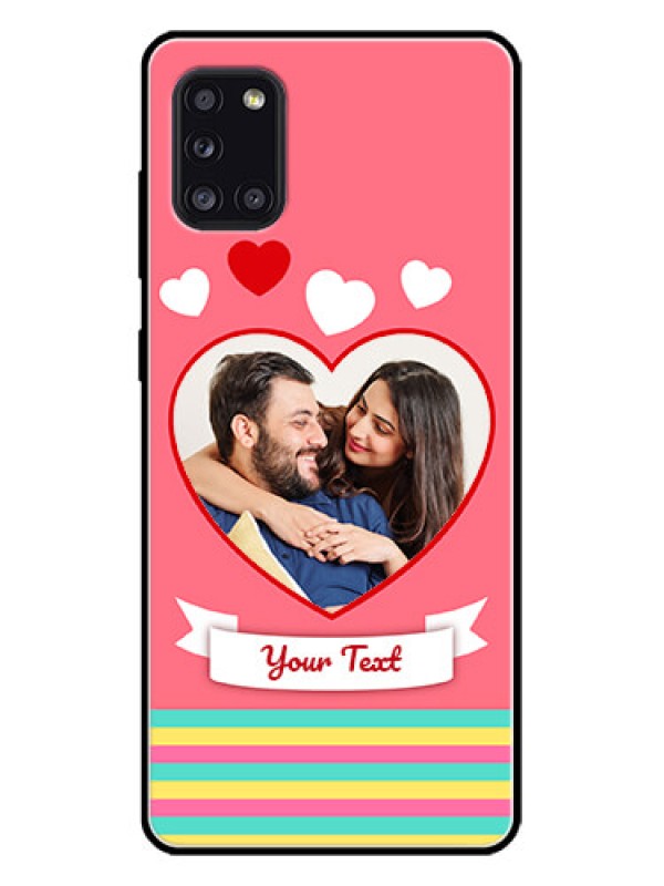 Custom Galaxy A31 Custom Metal Phone CaseLove Shapes Doodle Design