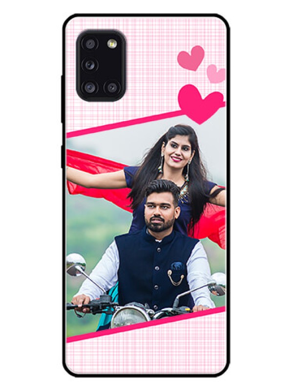 Custom Galaxy A31 Custom Metal Phone CaseLove Shape Heart Design