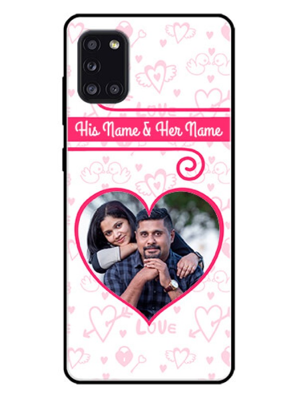 Custom Galaxy A31 Custom Metal Phone CaseHeart Shape Love Design