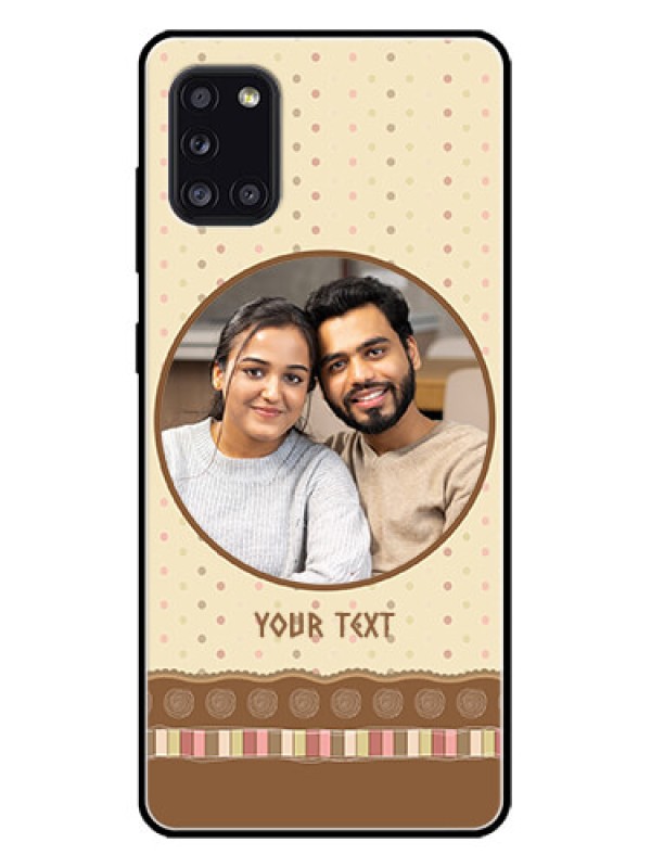 Custom Galaxy A31 Custom Metal Phone CaseBrown Dotted Mobile Case Design
