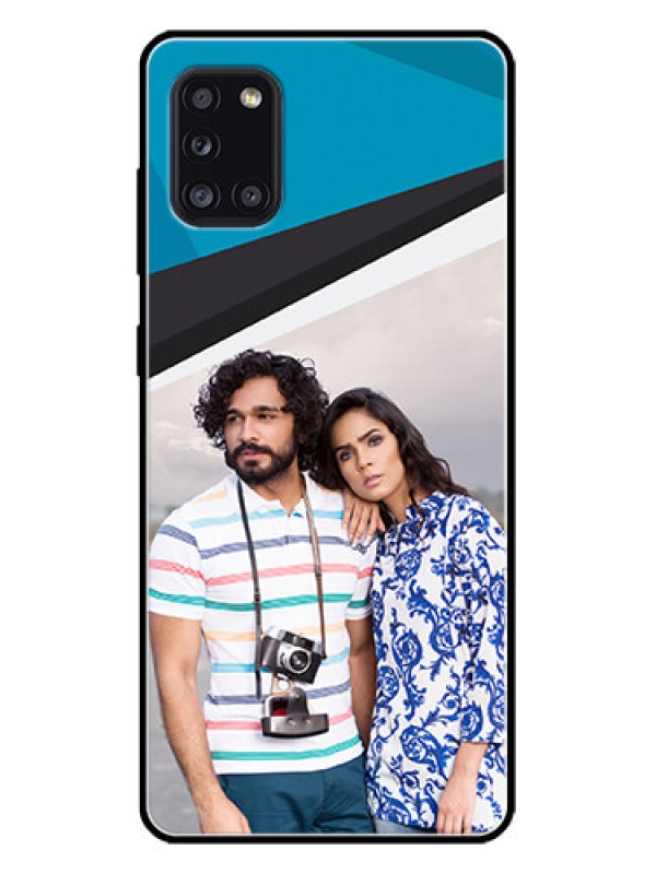 Custom Galaxy A31 Custom Metal Phone CaseSimple Pattern Photo Upload Design