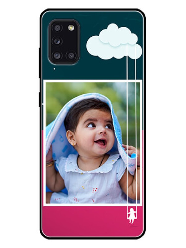 Custom Galaxy A31 Custom Metal Phone CaseCute Girl With Cloud Design