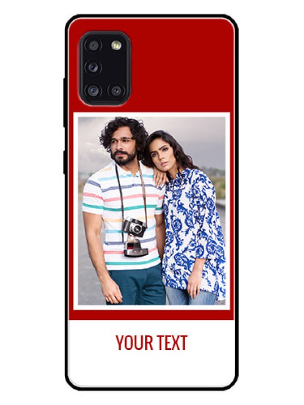 Custom Galaxy A31 Custom Metal Phone CaseRed Color Design