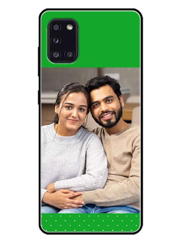 Custom Galaxy A31 Custom Metal Phone CaseGreen Pattern Design