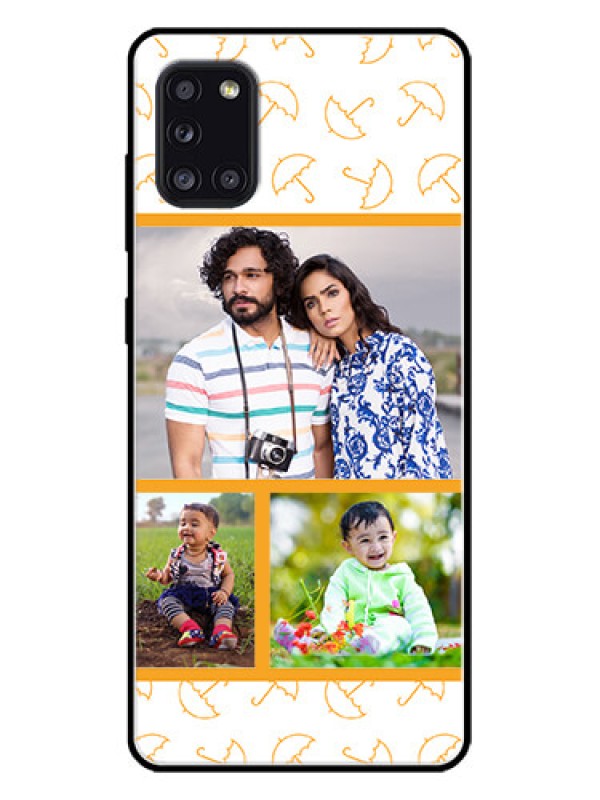 Custom Galaxy A31 Custom Metal Phone CaseYellow Pattern Design