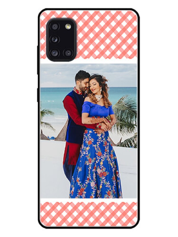 Custom Galaxy A31 Custom Metal Phone CasePink Pattern Design