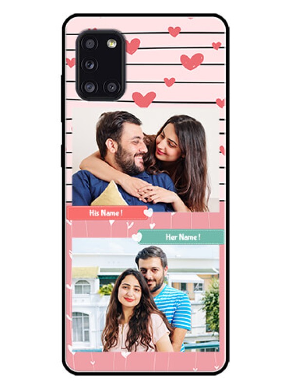 Custom Galaxy A31 Custom Metal Phone CasePhoto With Heart Design
