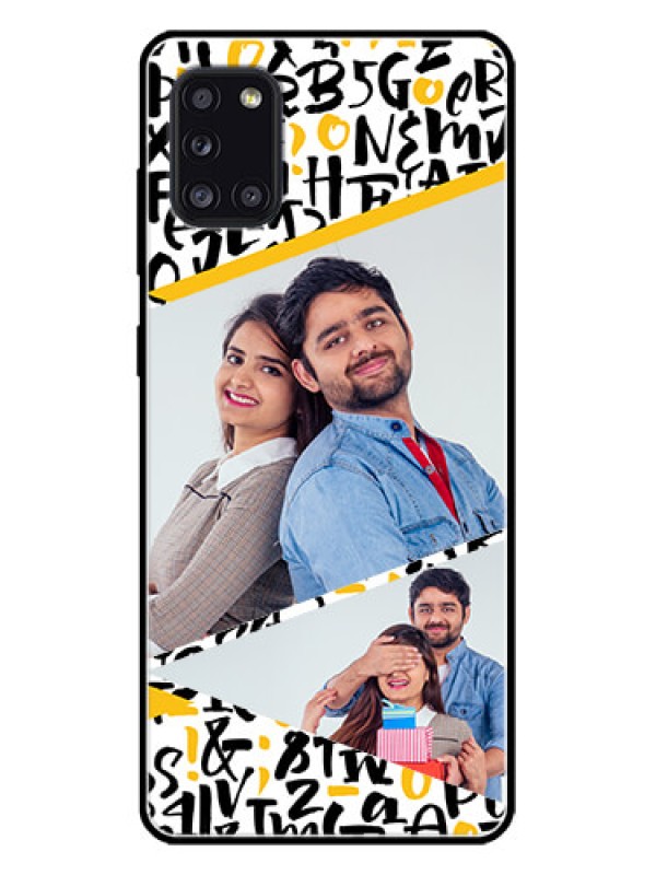 Custom Galaxy A31 Custom Metal Phone CaseLetters Pattern Design