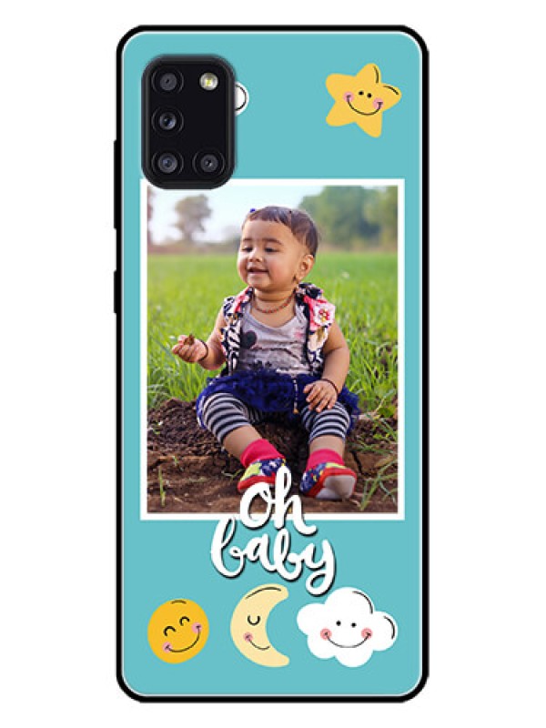 Custom Galaxy A31 Custom Metal Phone CaseSmiley Kids Stars Design