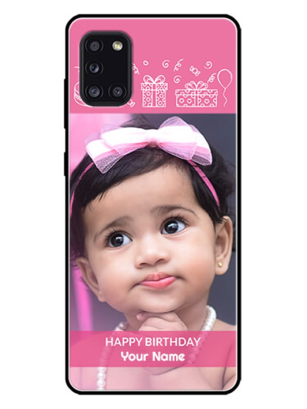 Custom Galaxy A31 Custom Metal Phone CaseWith Birthday Line Art Design