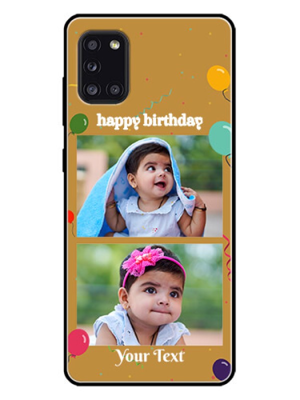 Custom Galaxy A31 Custom Metal Phone CaseImage Holder With Birthday Celebrations Design