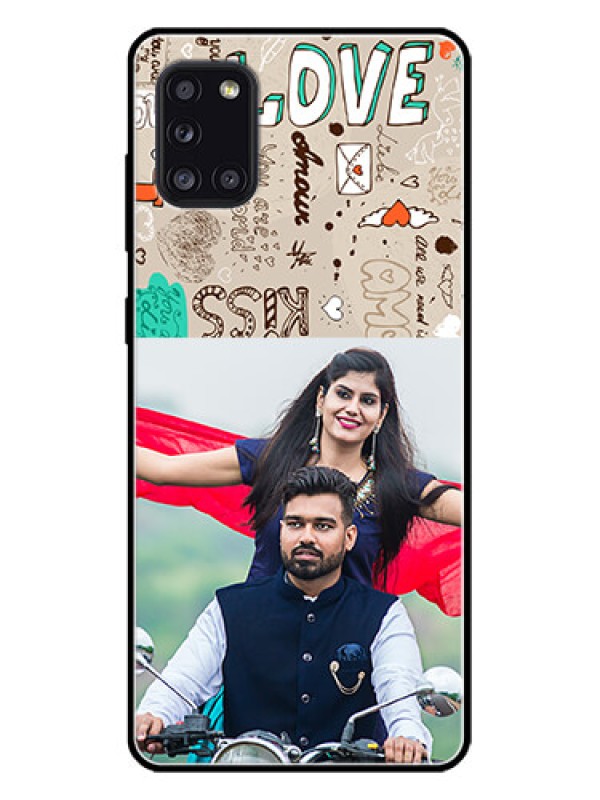 Custom Galaxy A31 Custom Metal Phone CaseLove Doodle Pattern