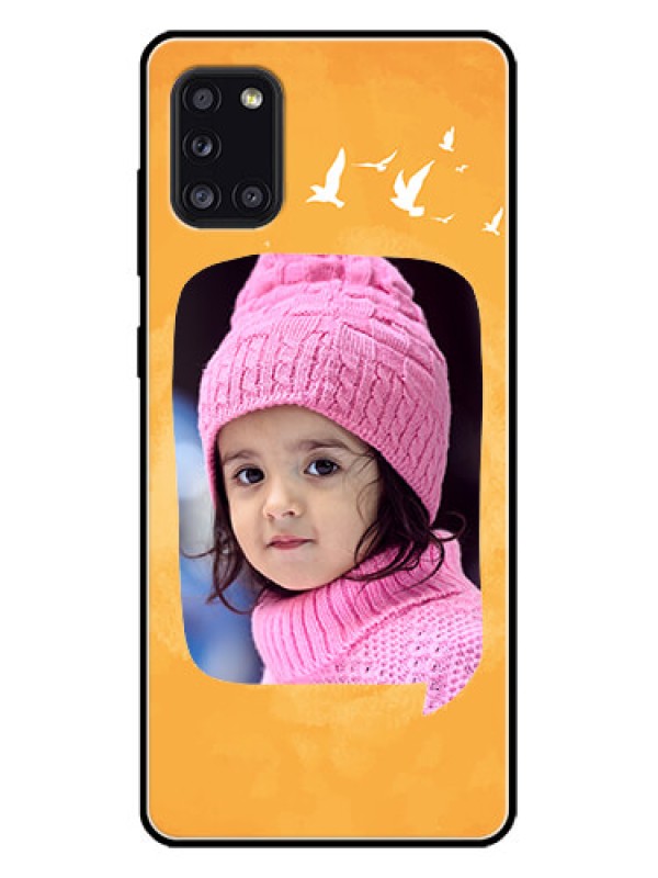 Custom Galaxy A31 Custom Metal Phone CaseWater Color Design With Bird Icons