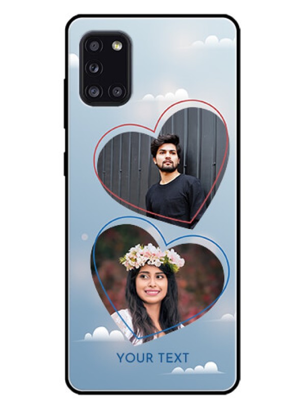 Custom Galaxy A31 Custom Metal Phone CaseBlue Color Couple Design