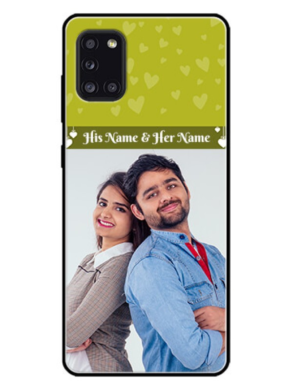 Custom Galaxy A31 Custom Metal Phone CaseYou and Me Heart Design