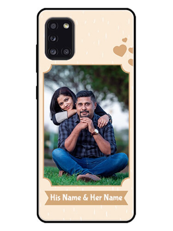 Custom Galaxy A31 Custom Metal Phone CaseWith Confetti Love Design