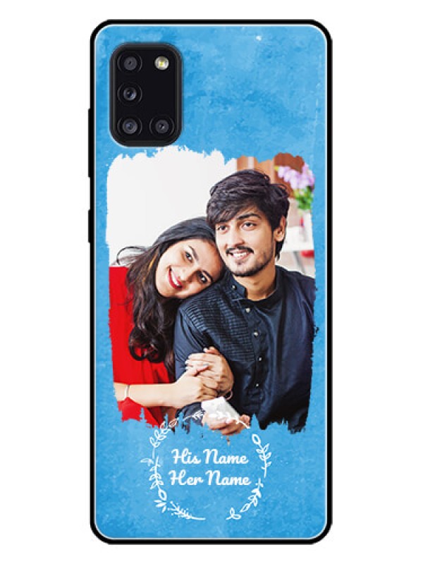 Custom Galaxy A31 Custom Metal Phone CaseBlue Color Vintage Design