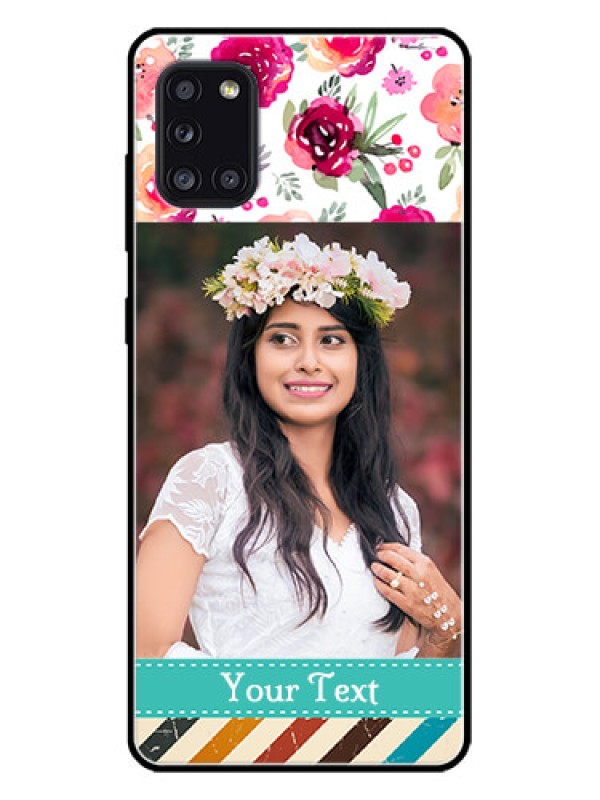 Custom Galaxy A31 Custom Metal Phone CaseWater Colors Floral Design