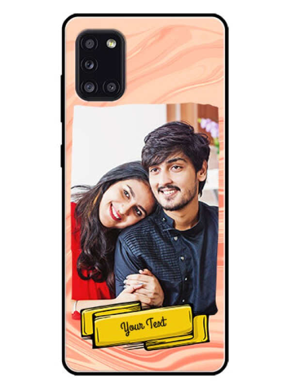 Custom Galaxy A31 Custom Metal Phone CaseMarble Texture Design