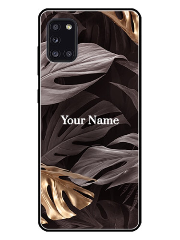 Custom Galaxy A31 Custom Metal Phone CaseWild Leaves Digital Paint Design