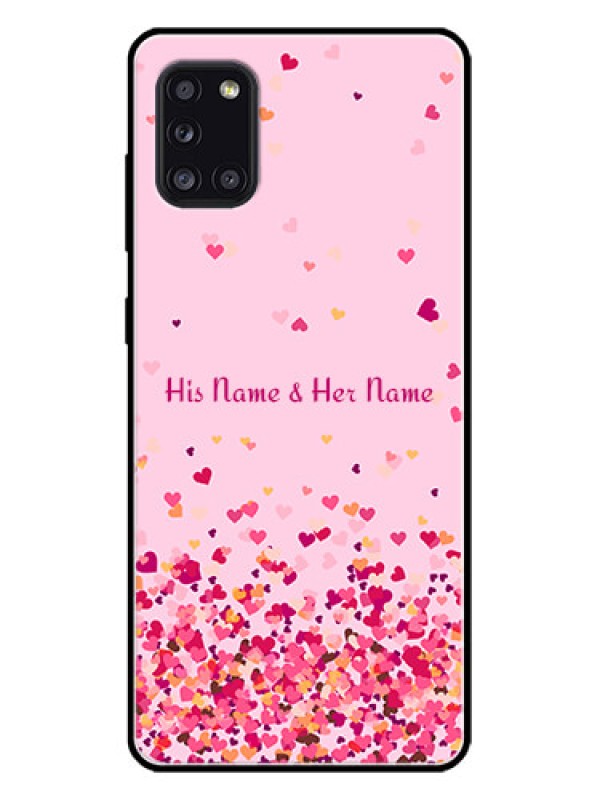 Custom Galaxy A31 Custom Metal Phone CaseFloating Hearts Design