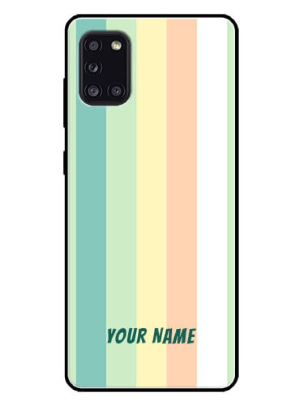 Custom Galaxy A31 Custom Metal Phone CaseMulti - Colour Stripes Design