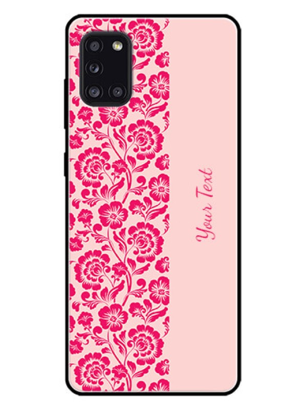 Custom Galaxy A31 Custom Metal Phone CaseAttractive Floral Pattern Design